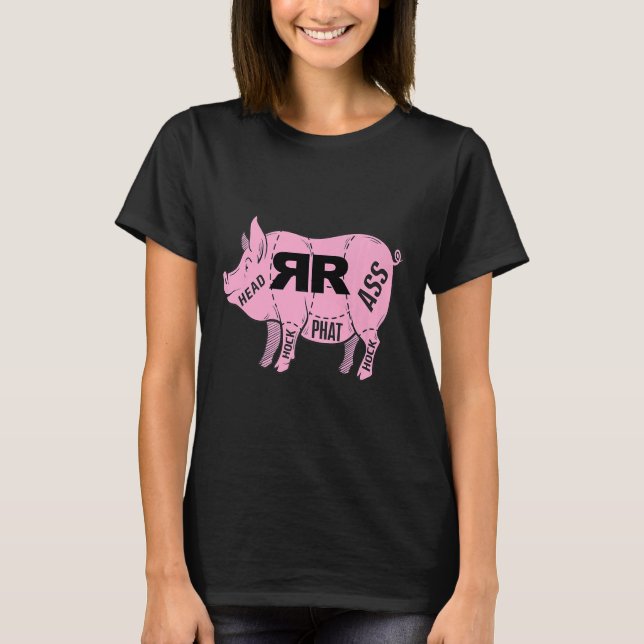 Camiseta Railroad Street Bar And Grill Pink Pig Premium (Anverso)