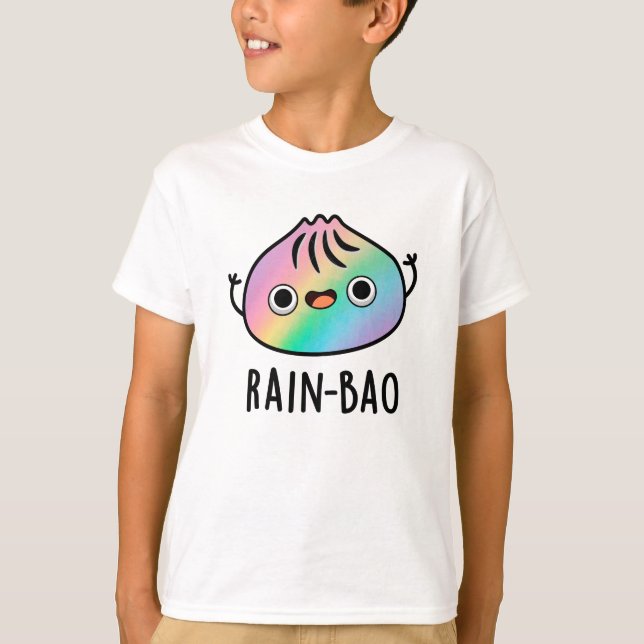 Camiseta Rain-bao Funny Rainbow Dimsum Bao Pun (Anverso)