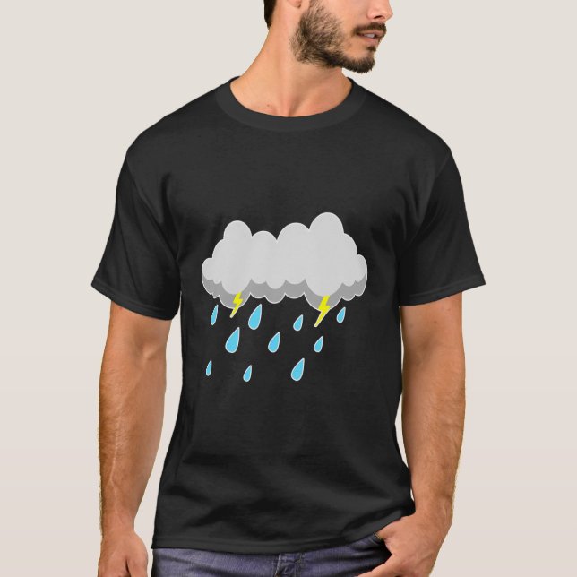 Camiseta Rain Cloud Halloween Sencillo disfraz en el último (Anverso)