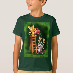 Camiseta RAIN DEER CATS por Jeff Willis Art