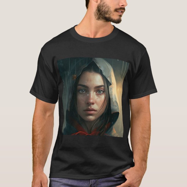 Camiseta Rain hood girl (Anverso)