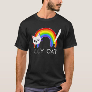 Camiseta Rainbo, el aliado gay del mes del orgullo gato de 