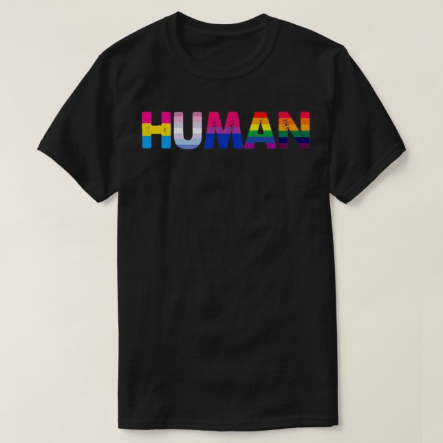 Camiseta Rainbo transexual mes del orgullo gay con bandera  (Diseño del anverso)