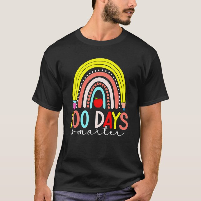 Camiseta Rainbow 100 Days Smarter Happy 100 Days Of School  (Anverso)