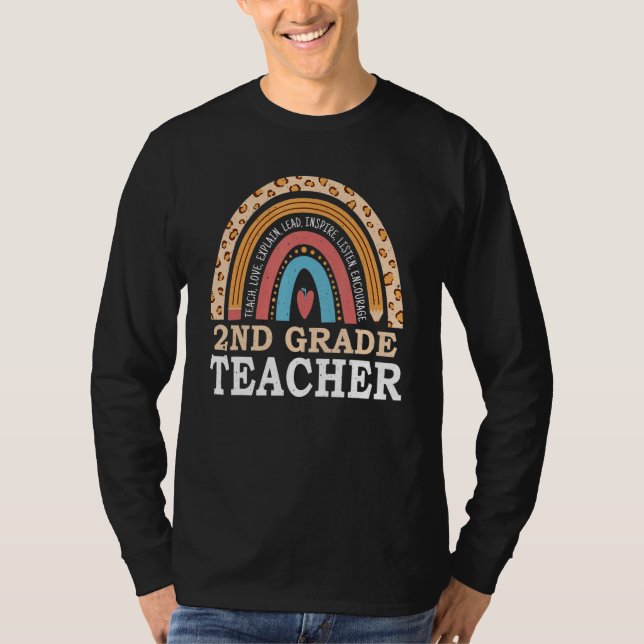 Camiseta Rainbow 100th Day Of 2nd Grade Teacher 100 Days Of (Anverso)