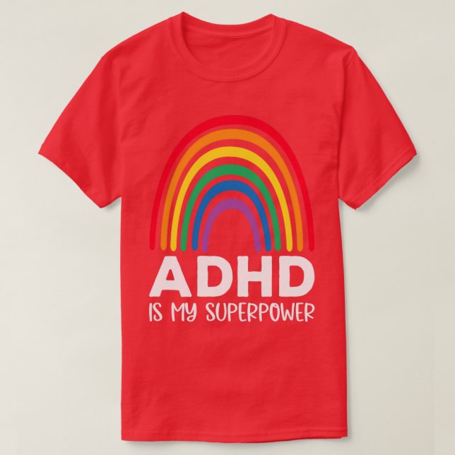 Camiseta Rainbow Adhd es mi superpotencia (Diseño del anverso)