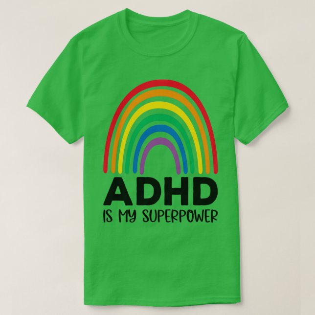 Camiseta Rainbow Adhd es mi superpotencia 2 (Diseño del anverso)