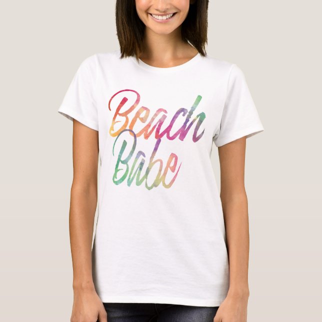 CAMISETA RAINBOW BEACH BABE SCRIPT DE VERANO (Anverso)