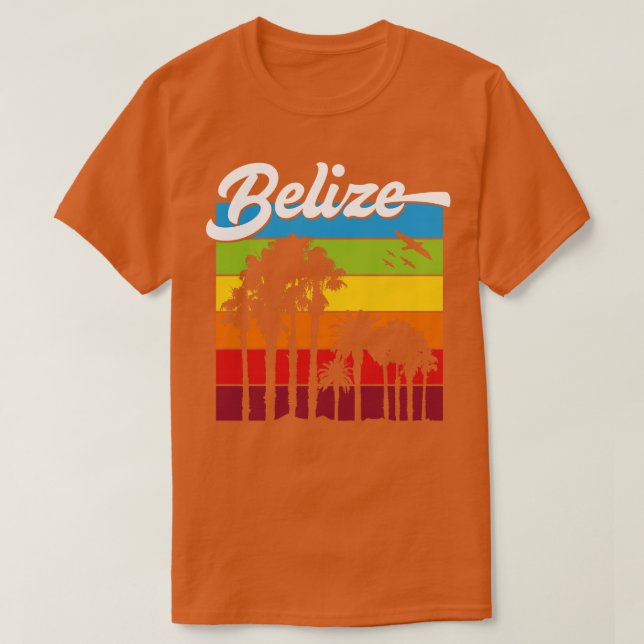 Camiseta Rainbow Belize Souvenir Palm Trepical Vacati (Diseño del anverso)