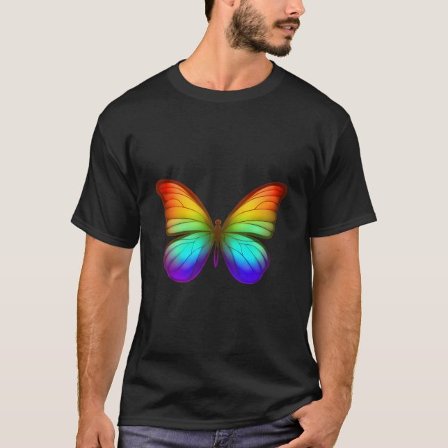 Camiseta Rainbow Butterfly Colorful Nature Work (Anverso)