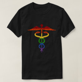 Camiseta Rainbow Caduceus, Purpurina LGBT