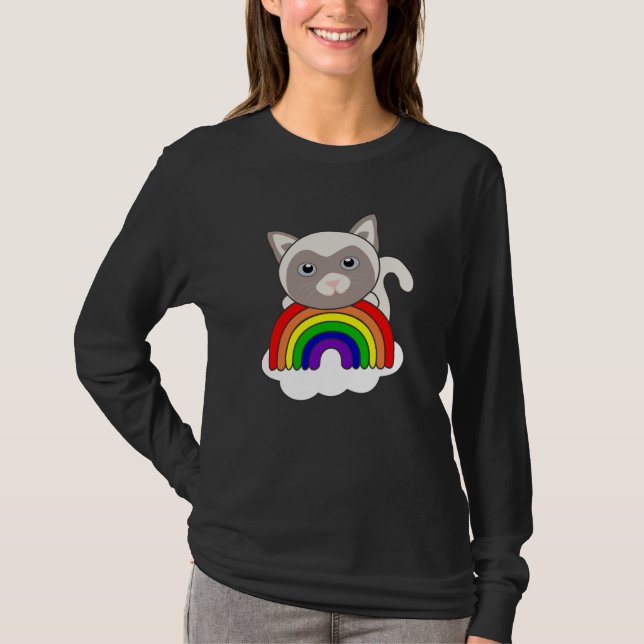 Camiseta Rainbow Cat Sweet Cats For Kids Siamcat (Anverso)