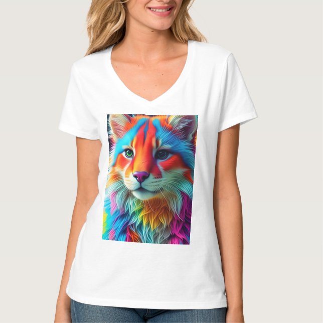 Camiseta Rainbow Colored Furry Cat-68587 (Anverso)