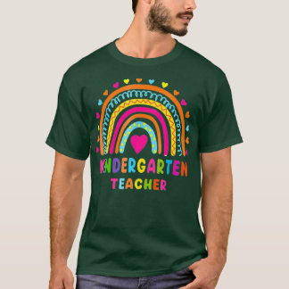 Camiseta Rainbow Cute Kindergarten profesor de vuelta a la