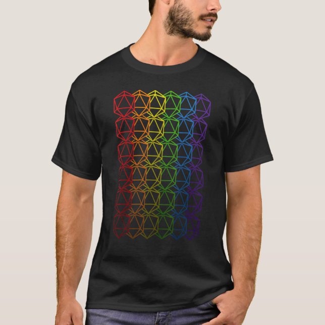 Camiseta Rainbow D 20 Dice Dungeon Gamer Lgbtq Dragon Adven (Anverso)