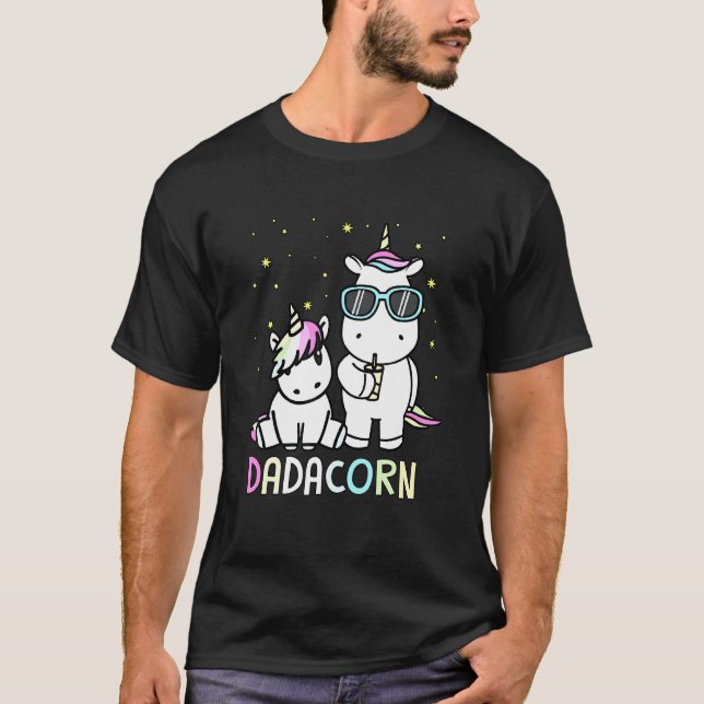 Camiseta Rainbow Dadacorn Daddycorn Unicorn Papa Sungla (Anverso)