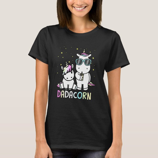 Camiseta Rainbow Dadacorn Daddycorn Unicorn Papa Sungla (Anverso)