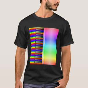 Camiseta Rainbow de piano de teclado
