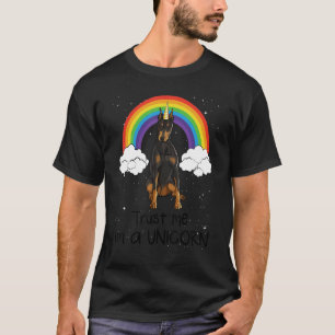 Camiseta Rainbow Doberman Pinscher Confía en mí. Soy Unicor
