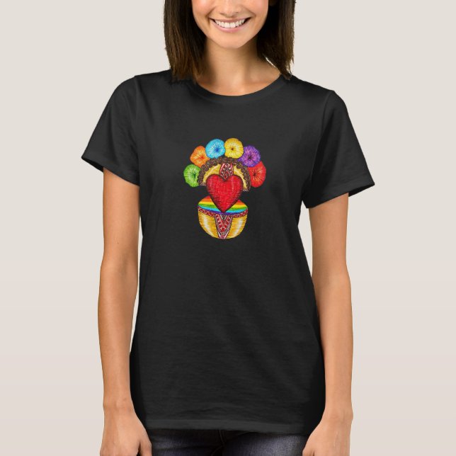 Camiseta Rainbow doll Heart LGBT Amulet colorful flower cro (Anverso)