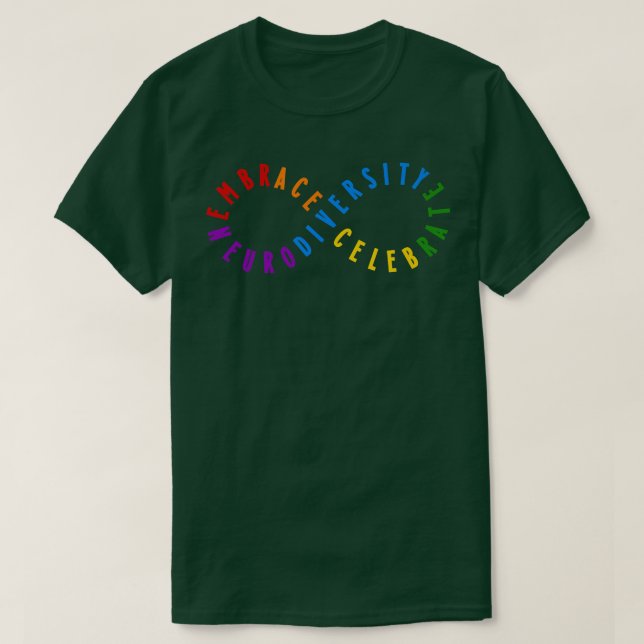 Camiseta Rainbow Embrace Neurodiversity ASD ADHD Autism Awa (Diseño del anverso)