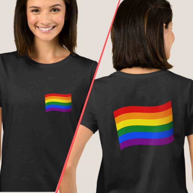 Camiseta Rainbow Flag Gay Pride LGBT LGBTQ Front/Back (Subido por el creador)