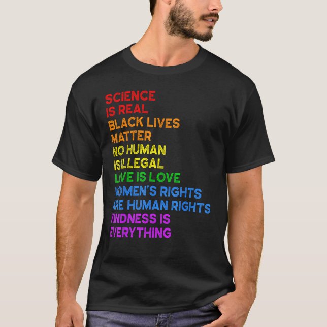 Camiseta Rainbow Flag Human Rights Womens & Gay Rights LGBT (Anverso)