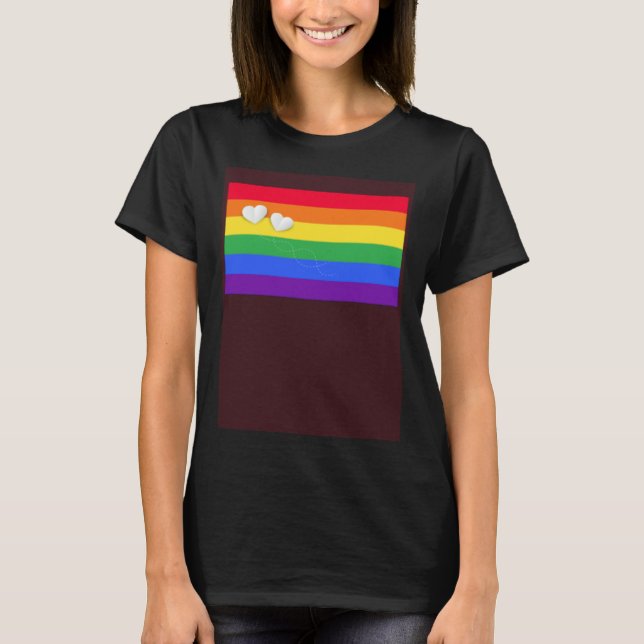 Camiseta Rainbow Flag Pocket Little Hearts LGBT Gay transge (Anverso)