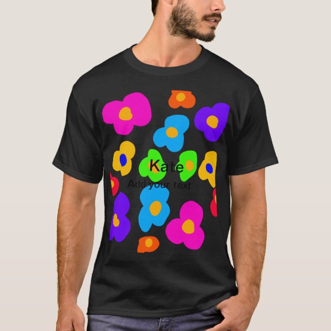 Camiseta Rainbow Flower Pride Love Add Name Text Lqbtq Abst (Anverso)