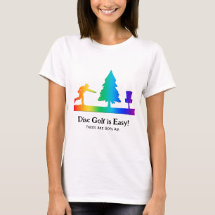 Camiseta Rainbow Funny Disk Golf Tromba el obstáculo del ár