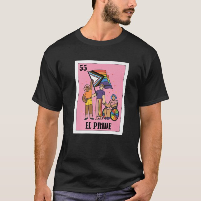 Camiseta Rainbow Gay Flag LGBT Lottery Design- Mexican Bing (Anverso)