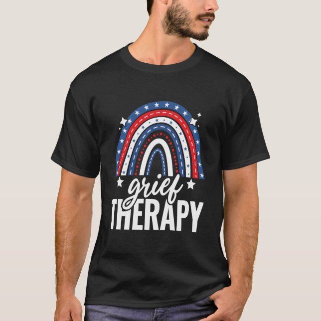 Camiseta Rainbow Grief Therapy 4Th Of July Usa Flag America (Anverso)