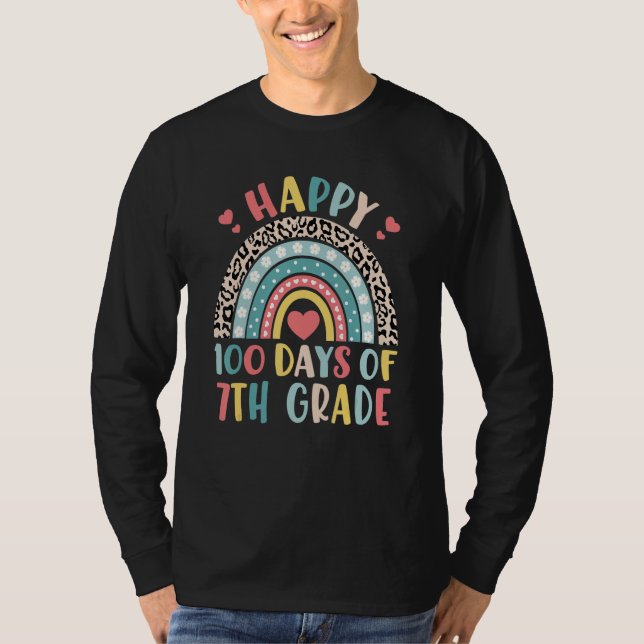 Camiseta Rainbow Happy 100th Day of 7th Grade 100 Day of Sc (Anverso)
