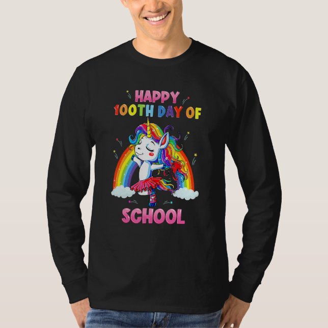 Camiseta Rainbow Happy 100th Day Of School Teacher & Studen (Anverso)