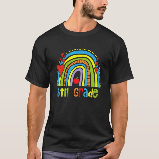 Camiseta Rainbow Happy Last Day Of School 2022 6º Grado Te (Anverso)
