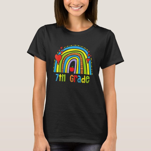 Camiseta Rainbow Happy Last Day Of School 2022 7º Grado Te (Anverso)