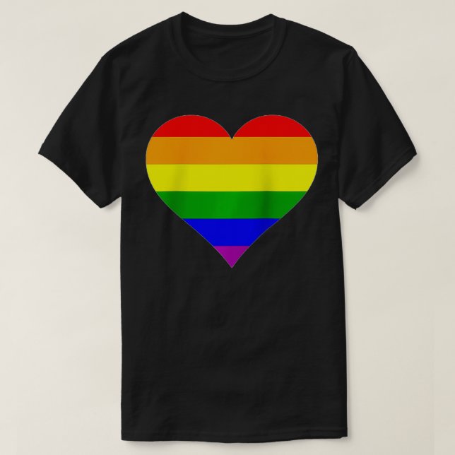 Camiseta Rainbow Heart Gay Pride Flag LGBTQ  (Diseño del anverso)
