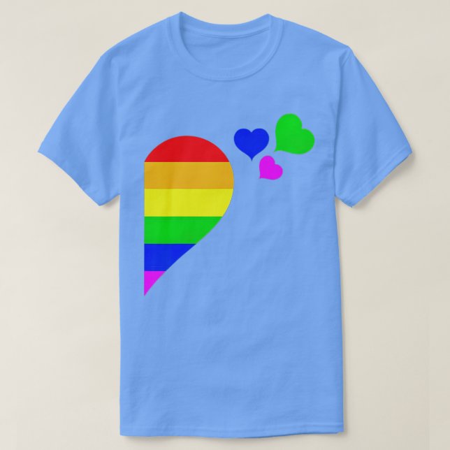Camiseta Rainbow Heart LGB Pareja Gay Lesbiana LGBQ Valenti (Diseño del anverso)