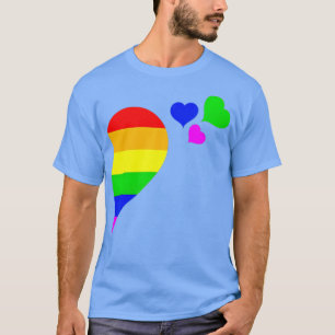 Camiseta Rainbow Heart LGB Pareja Gay Lesbiana LGBQ Valenti