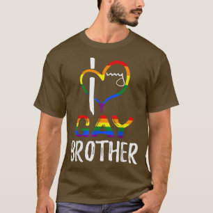 Camiseta Rainbow Heart Love Gay Brother LGBTQ LGBT Pride Mo