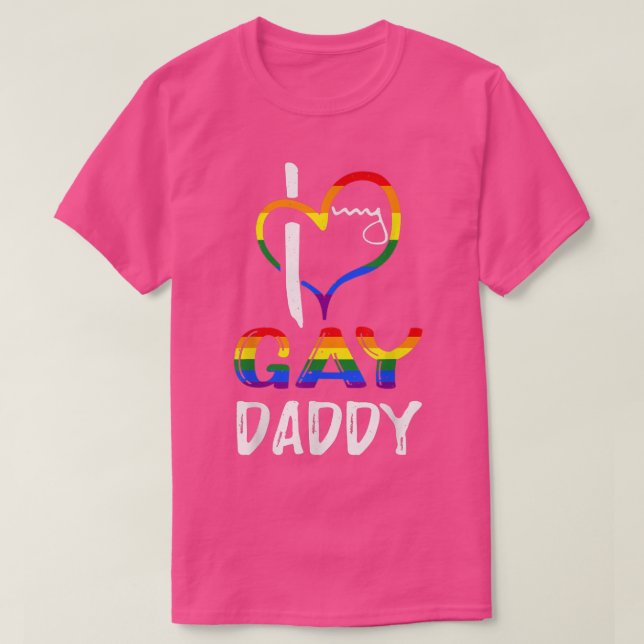 Camiseta Rainbow Heart Love Gay Daddy LGBTQ LGBT Pride Mont (Diseño del anverso)