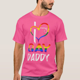 Camiseta Rainbow Heart Love Gay Daddy LGBTQ LGBT Pride Mont