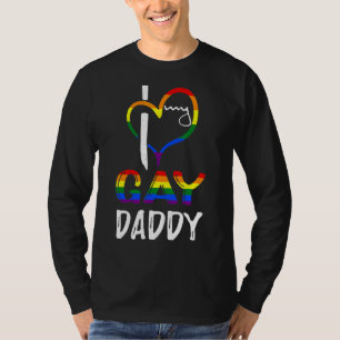 Camiseta Rainbow Heart Love Gay Daddy Lgbtq Lgbt Pride Mont
