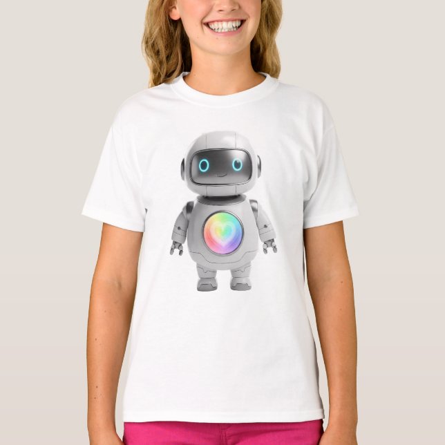Camiseta Rainbow Heart Robot (Anverso)