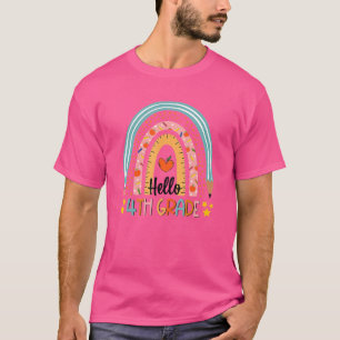 Camiseta Rainbow Hello 4º curso Maestra Primer Día O