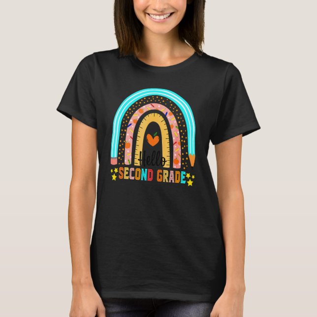 Camiseta Rainbow Hello 4º grado Profesor Primero (Anverso)