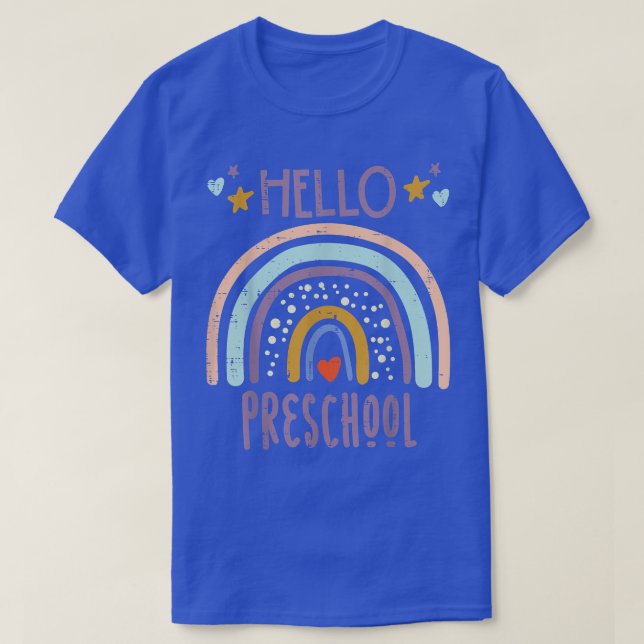 Camiseta Rainbow Hello Chica de escuela preescolar de prime (Diseño del anverso)