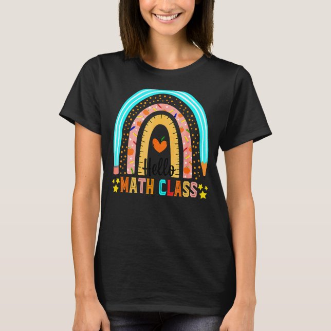 Camiseta Rainbow Hello Cuarto Math Class First Day (Anverso)