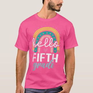 Camiseta Rainbow Hello De quinto grado de vuelta a la Maest