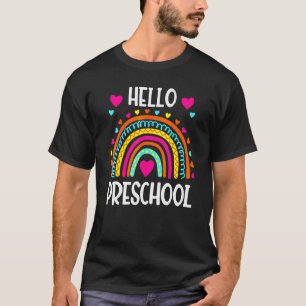 Camiseta Rainbow Hello Preescolar De Vuelta Al Maestra Stu